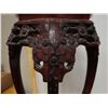Image 8 : Carved Wooden Octagon Shaped Table w/ Stone Top 12" Dia, 36"H
