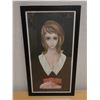 Image 1 : Female Portrait Artwork by MDH Keane, Framed 12" x 22"