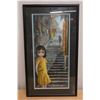 Image 1 : Girl on Stairs Artwork by Keane, Framed 20" x 35"