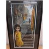 Image 3 : Girl on Stairs Artwork by Keane, Framed 20" x 35"