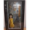 Image 9 : Girl on Stairs Artwork by Keane, Framed 20" x 35"