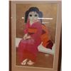 Image 3 : Female Portrait Artwork by MDH Keane 1973, Koa Framed 29" x 42"