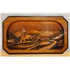 Image 1 : Carved Wooden Church Scene Fabricated Sculpture Wall Hanging Signed by Artist 24" x 14"