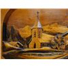 Image 3 : Carved Wooden Church Scene Fabricated Sculpture Wall Hanging Signed by Artist 24" x 14"