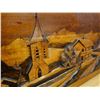 Image 6 : Carved Wooden Church Scene Fabricated Sculpture Wall Hanging Signed by Artist 24" x 14"