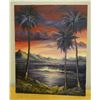 Image 1 : Ocean Landscape Scene Signed by Artist Kan (?), Unframed 24" x 30"