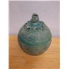 Image 2 : Textured Ceramic Jar w/ Lid & Maker's Mark Matty (?) 8.5" Dia, 14"H