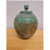 Image 4 : Textured Ceramic Jar w/ Lid & Maker's Mark Matty (?) 8.5" Dia, 14"H