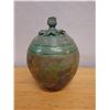 Image 5 : Textured Ceramic Jar w/ Lid & Maker's Mark Matty (?) 8.5" Dia, 14"H