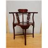 Image 2 : Carved Wooden Chinese Corner Chair 21" x 20" x 33"H