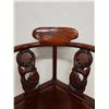 Image 4 : Carved Wooden Chinese Corner Chair 21" x 20" x 33"H (cracked)