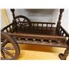 Image 5 : Vintage Wooden Drop-Leaf Tea Cart on Wheels w/ Undershelf 32" x 19" (folded - leaf is 10" each) x 28