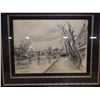 Image 2 : Landscape Scene Sketch Signed by Artist Lemarchand (?), Framed 26" x 21"