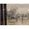 Image 4 : Landscape Scene Sketch Signed by Artist Lemarchand (?), Framed 26" x 21"