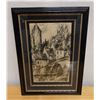 Image 1 : Landscape Scene Sketch Signed by Artist Lemarchand (?), Framed 19" x 26"