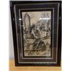 Image 2 : Landscape Scene Sketch Signed by Artist Lemarchand (?), Framed 19" x 26"