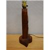 Image 6 : Carved Wooden Table Lamp w/ Fish Motif (works - no shade) 5.5" x 22"H