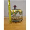 Image 11 : Mackenzie Childs Cake Stand w/ Dome 9.5" Dia, 9"H