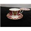 Image 8 : Qty 3 Royal Albert Bone China Dishes:  Ruby Damask Plate, Cup & Saucer, Pink Chintz Plate, Misc Size