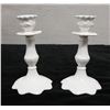 Image 1 : Qty 2 Wedgwood England Bone China Candle Holders 3" Dia, 6"H