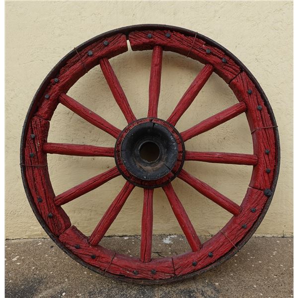 Wooden Wagon Wheel 36" Dia