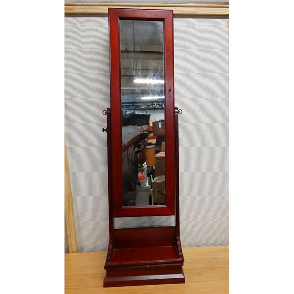 Wooden 2-Sided Cabinet w/ Mirrored Door 18" x 14" x 61"