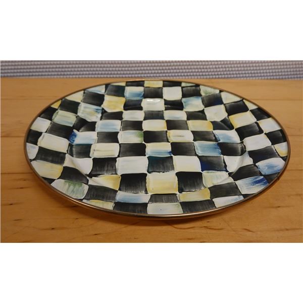 Qty 4 Camp Mackenzie Childs Courtly Check Dinner Plates 12" Dia