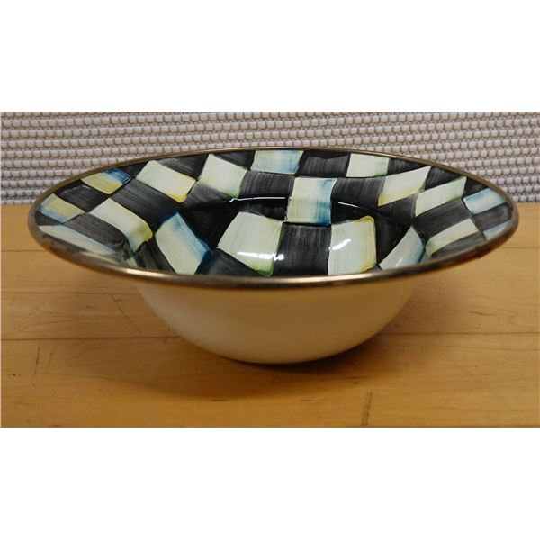 Qty 2 Mackenzie Childs Courtly Check Bowls 7.5" Dia, 2.5"H