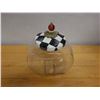 Image 2 : Mackenzie Childs Courtly Check Counter Cookie Jar 8" x 5.5" x 10"H