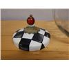 Image 5 : Mackenzie Childs Courtly Check Counter Cookie Jar 8" x 5.5" x 10"H