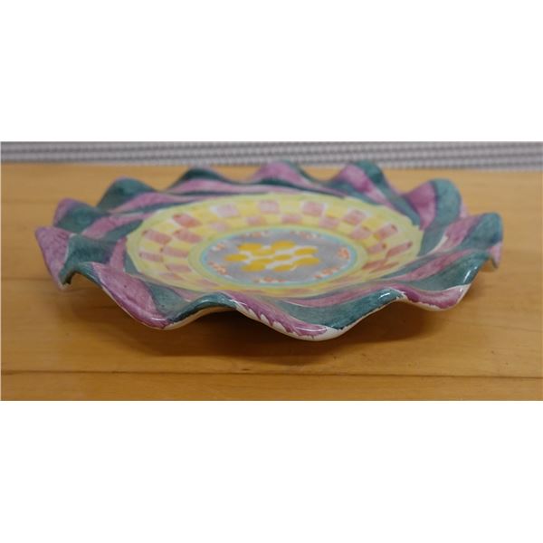 Mackenzie Childs Cayuga Ruffled Side Plate 7.5" Dia