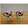 Image 3 : Qty 2 Mackenzie Childs Torquay Checkered Pedestal Mugs 4" Dia, 6.5"H