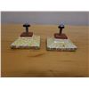 Image 4 : Qty 2 Mackenzie Childs Torquay Ceramic Square Cabinet Knobs 2.5" x 2.5"