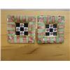Image 6 : Qty 2 Mackenzie Childs Torquay Ceramic Square Cabinet Knobs 2.5" x 2.5"