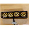 Image 2 : Qty 4 Mackenzie Childs Ring Around a Posey Napkin Ring Set in Box 2" Dia, 2"H