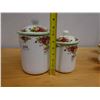 Image 11 : Qty 2 Royal Albert Old Country Roses Fine China Canisters w/ Lids, Misc Sizes