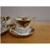 Image 10 : Qty 4 Royal Albert Old Country Roses Bone China Tea Cups w/ Saucers & Tea Pot, Misc Sizes