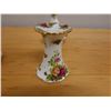 Image 11 : Qty 2 Royal Albert Old Country Roses Salt & Pepper Shakers on Bases & 2 Candle Holders, Misc Sizes