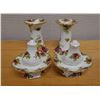 Image 1 : Qty 2 Royal Albert Old Country Roses Salt & Pepper Shakers on Bases & 2 Candle Holders, Misc Sizes