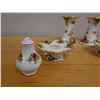 Image 4 : Qty 2 Royal Albert Old Country Roses Salt & Pepper Shakers on Bases & 2 Candle Holders, Misc Sizes