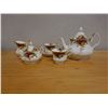Image 2 : Qty 2 Royal Albert Old Country Roses Fine China Tea Cups w/ 1 Saucer, Creamer, Sugar Bowl & Tea Pots