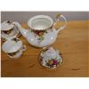 Image 6 : Qty 2 Royal Albert Old Country Roses Fine China Tea Cups w/ 1 Saucer, Creamer, Sugar Bowl & Tea Pots
