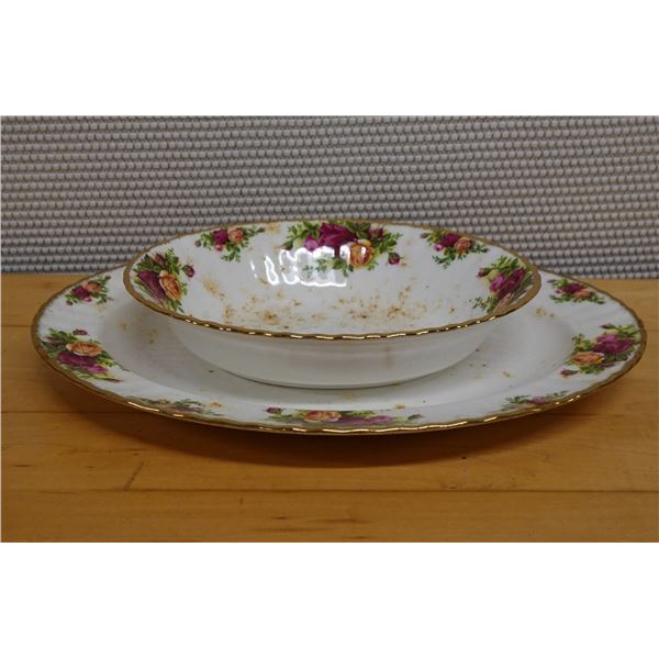 Royal Albert Old Country Roses Bone China Bowl & Plate, Misc Sizes