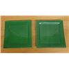 Image 1 : Qty 2 Williams Sonoma Large Square Green Plates 12" x 12"