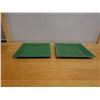 Image 2 : Qty 2 Williams Sonoma Large Square Green Plates 12" x 12"
