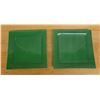 Image 1 : Qty 2 Williams Sonoma Large Square Green Plates 12" x 12"