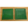Image 1 : Qty 2 Williams Sonoma Large Square Green Plates 12" x 12"
