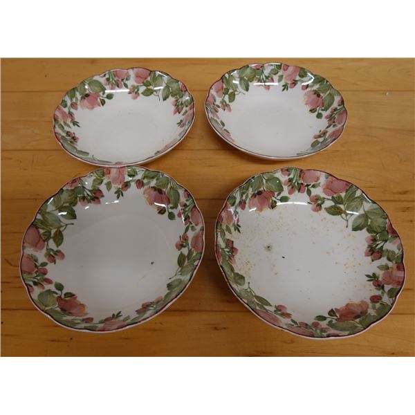 Qty 4 Nikko Tableware Japan Floral Bowls 6.5" Dia, 2"H