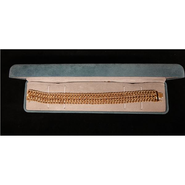 14K Gold Vienna Chain Bracelet Made in Italy, 0.54 oz, 8" L