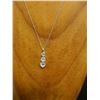 Image 5 : 14K White Gold Chain Necklace w/ Cubic Zirconia Hearts Pendant, 0.04 oz